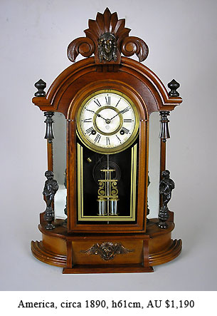 ansonia walnut shelf clock