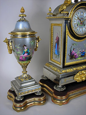 gilt bronze clock set