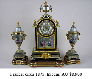 gilt bronze clock set