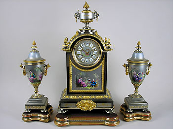 gilt bronze clock set
