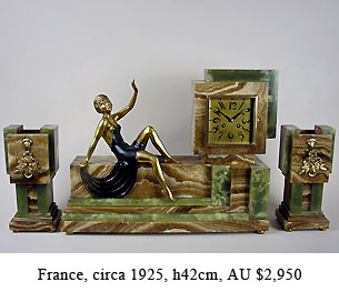 art deco clock set