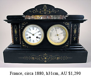 french mantel clock with barometer