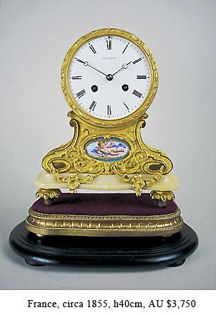 antique brocot drumhead clock