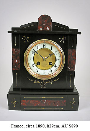 french inlaid mantel clock