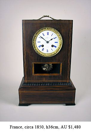 gans rosewood mantel clock