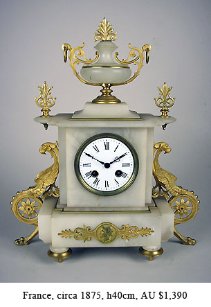french alabaster mantel clock