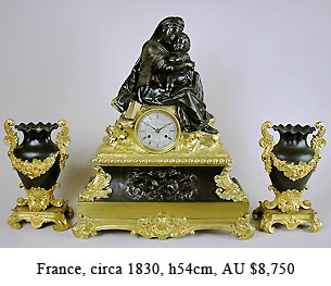 louis-phillipp bronze clock set