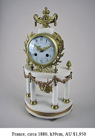 white marble mantel clock